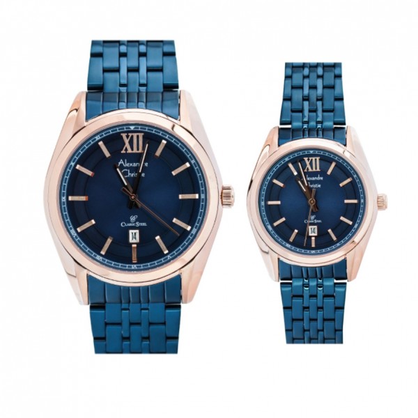 Alexandre Christie AC 8501 Rosegold Blue Couple